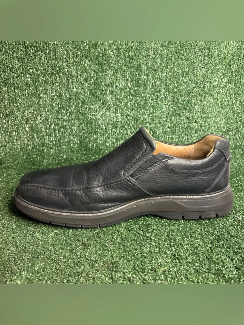 Clarks Unstructured Black Leather‎ Loafers Slip-On Men’s Size 14 M